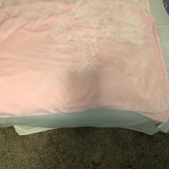 This pink bunny blanket is so incredibly soft.  Has a hat with cute bunny ears. - Picture 3 of 5